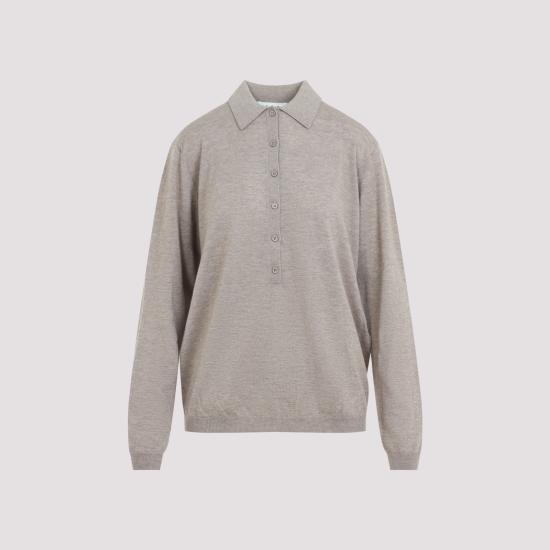 26FW 더프랭키샵 폴로 티셔츠 POFS21841239 TAUPE MELANGE - THE FRANKIE SHOP