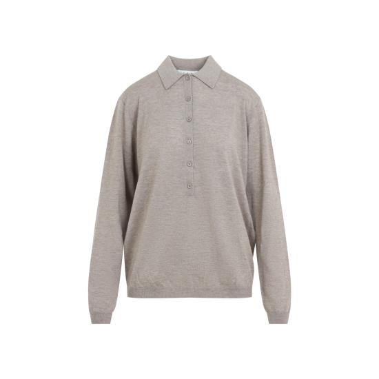 26FW 더프랭키샵 폴로 티셔츠 POFS21841239 TAUPE MELANGE - THE FRANKIE SHOP