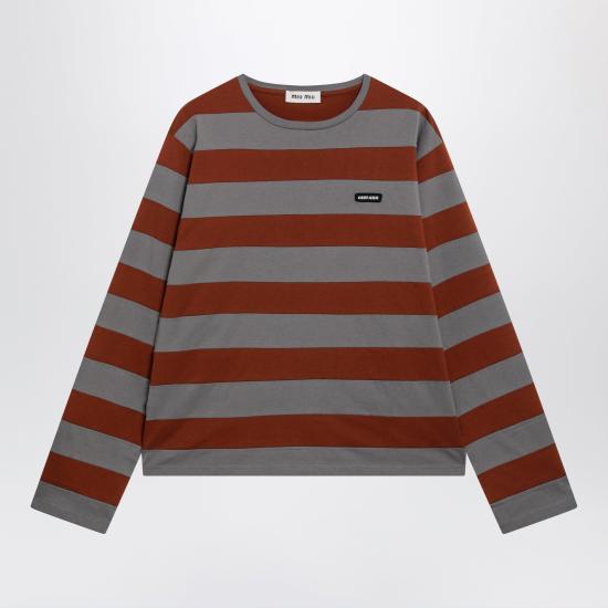 26FW 미우미우 긴팔 티셔츠 MJLA59OOO195L Grey
