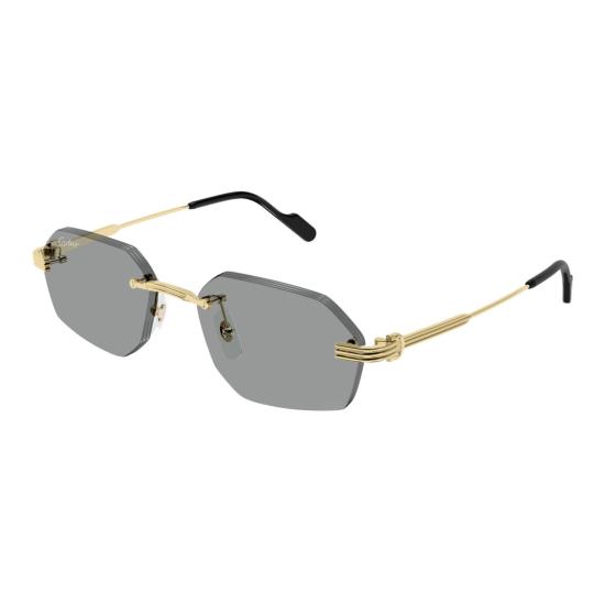 26SS 까르띠에 선글라스 골드톤 액센트가 있는 테 없는 육각형 - CARTIER