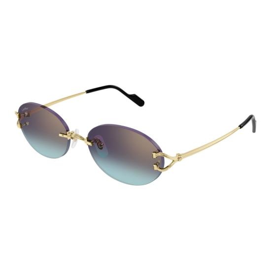 26SS 까르띠에 선글라스 테 없는 타원형 그라데이션 , Y자형 금색 템플 - CARTIER