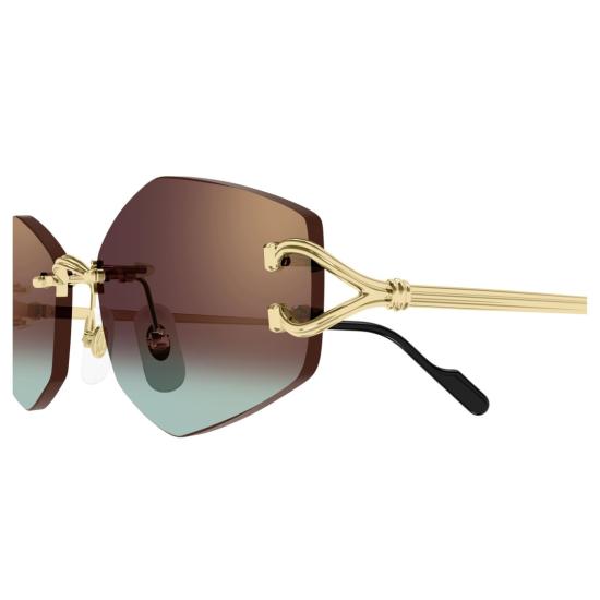 26SS 까르띠에 선글라스 그라데이션 렌즈와 Y자형 다리가 있는 무테 - CARTIER