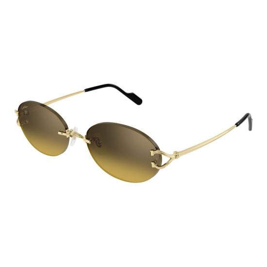 26SS 까르띠에 선글라스 독특한 고리 디테일이 돋보이는 테 없는 타원형 - CARTIER
