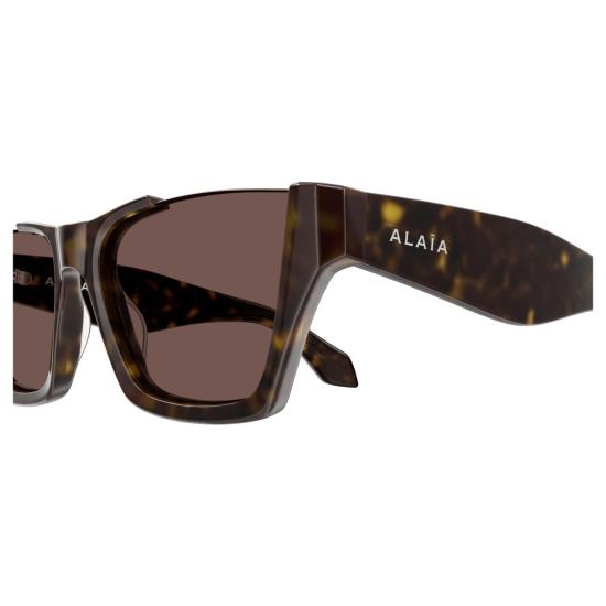  알라이아 선글라스 각진 호피무늬 , 어두운 직사각형 렌즈 - ALAIA