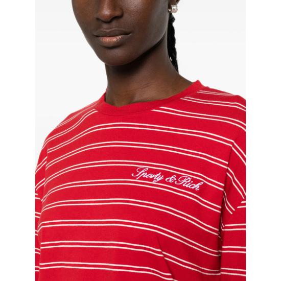 26FW 스포티앤리치 반팔 티셔츠 TO124710326RE RUBWH RED WHITE - SPORTY & RICH