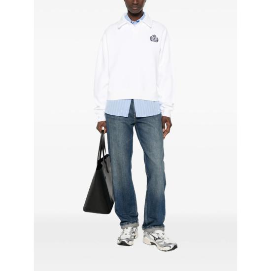 26FW 스포티앤리치 폴로 티셔츠 ST096710243WH WHITE WHITE BLUE - SPORTY & RICH