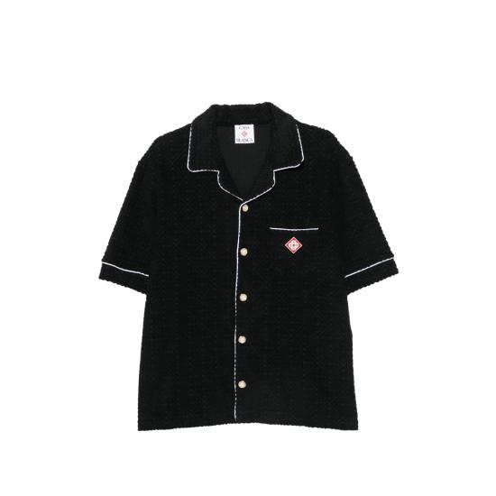 26FW 카사블랑카 반팔 셔츠 PF26 SH 085 02 BLACK