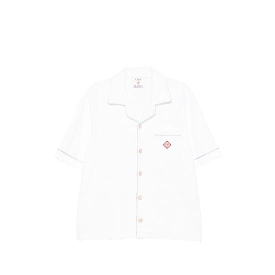 26FW 카사블랑카 반팔 셔츠 PF26 SH 085 03 WHITE