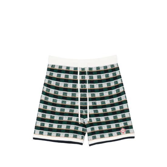 26FW 카사블랑카 숏팬츠 PF26 KW 1426 01 MULTI GREEN WHITE