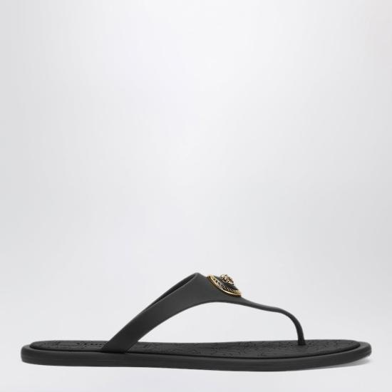 26FW 베르사체 알리아 러버 플랫 샌들 10162481A10983 Black