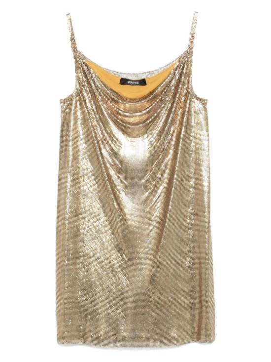  베르사체 숏 원피스 1016119 1A14829 Gold