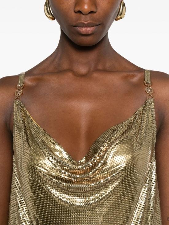  베르사체 숏 원피스 1016119 1A14829 Gold - VERSACE