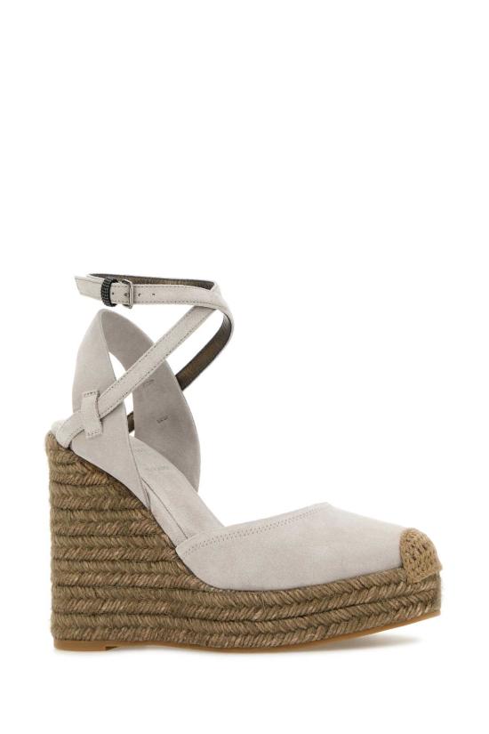 26SS 브루넬로 쿠치넬리 프레셔스 루프 스웨이드 에스파드리유 웨지 MZSFG3150 C8823 Grey - BRUNELLO CUCINELLI