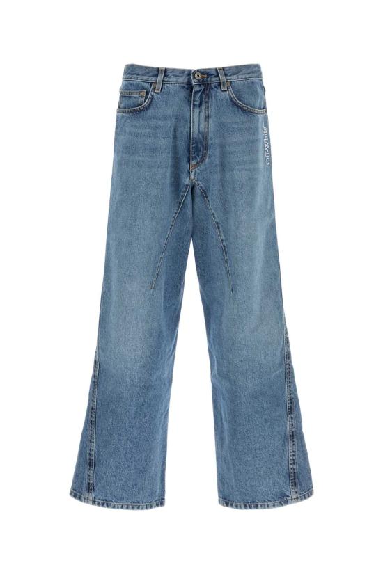 26SS 오프화이트 데님 팬츠 OMYA197S26DEN0 0140 Light Blue