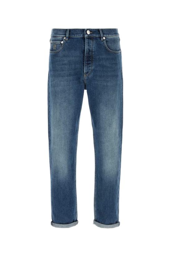 26SS 브루넬로 쿠치넬리 워시드 스트레이트 핏 데님 팬츠 M283PO1090 C1471 Blue