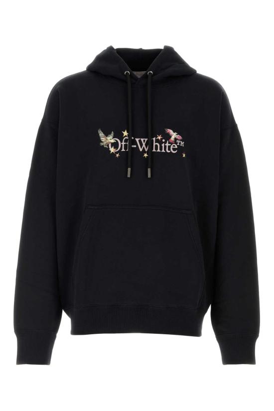 26SS 오프화이트 후드 티셔츠 OMBB085Z26FLE0 0300 Black