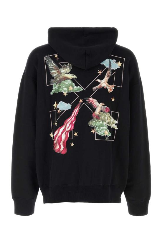 26SS 오프화이트 후드 티셔츠 OMBB085Z26FLE0 0300 Black - OFF WHITE
