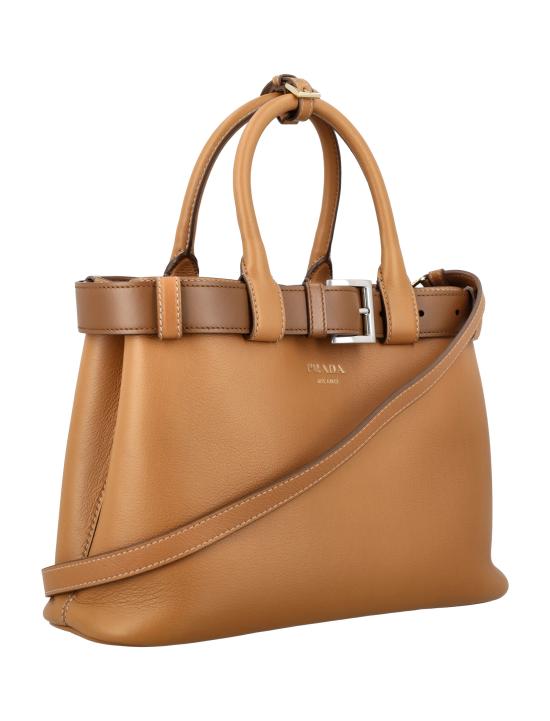 26SS 프라다 버클 미디엄 스웨이드 핸드백 1BA434VOBO2CY9 F03BH Marrone - PRADA