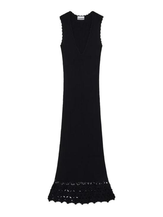 26SS 가니 롱 원피스 A1030474099 Black
