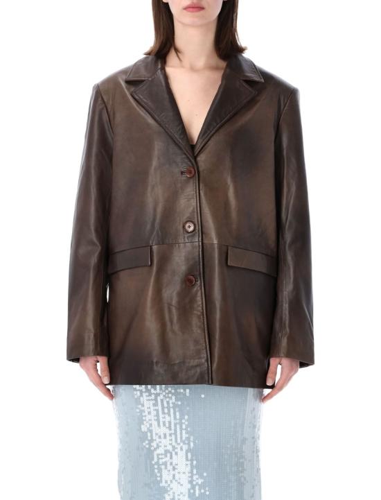 26SS 로테이트 가죽 자켓 11603120372037 Brown
