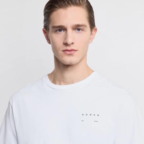 26SS 호간 반팔 티셔츠 KQMB3522360ZFVB001 White - HOGAN