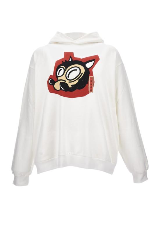 25FW 마르니 후드 티셔츠 FUMU0067PTUSCY40PRW01 White