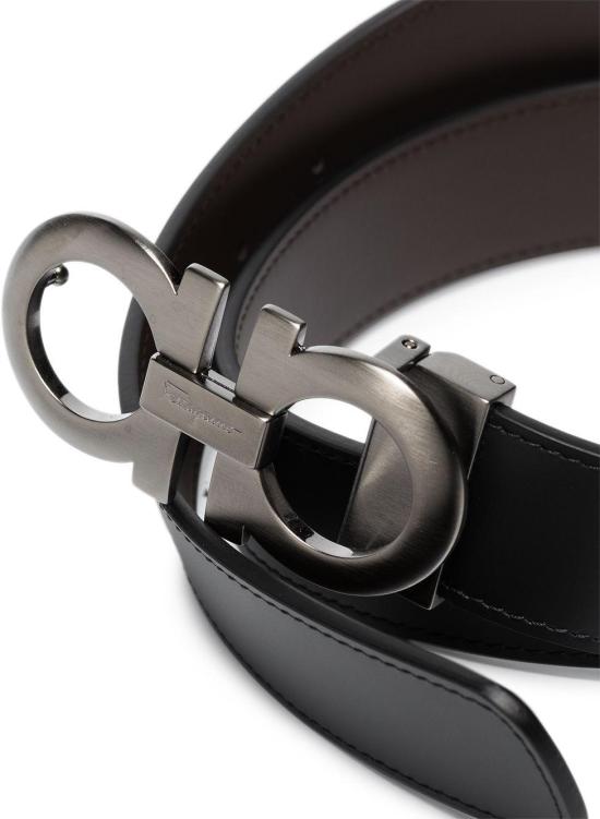 26SS 살바토레 페라가모 간치니 레더 벨트 675542464231017 BLACK - SALVATORE FERRAGAMO