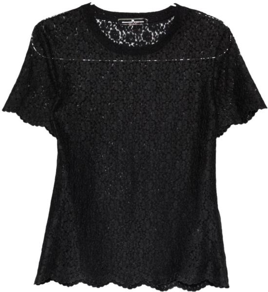 26SS 에르마노 설비노 반팔 티셔츠 D482L338EQV95708 BLACK