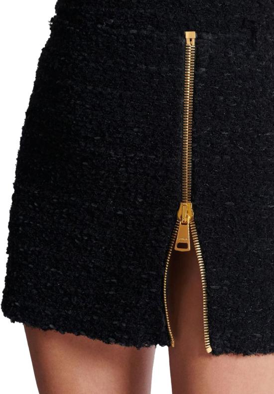 25FW 발망 숏 스커트 FF0LBB10KJ160PA BLACK - BALMAIN
