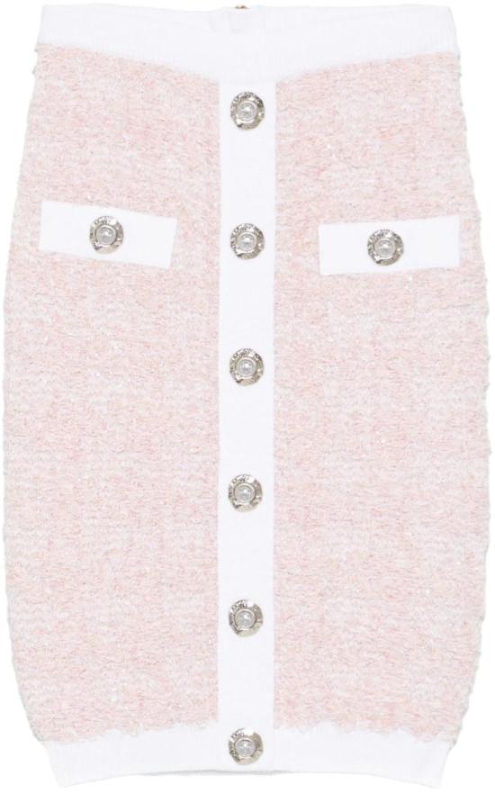 25FW 발망 미디 스커트 FF1LC016KI72OIN PINK