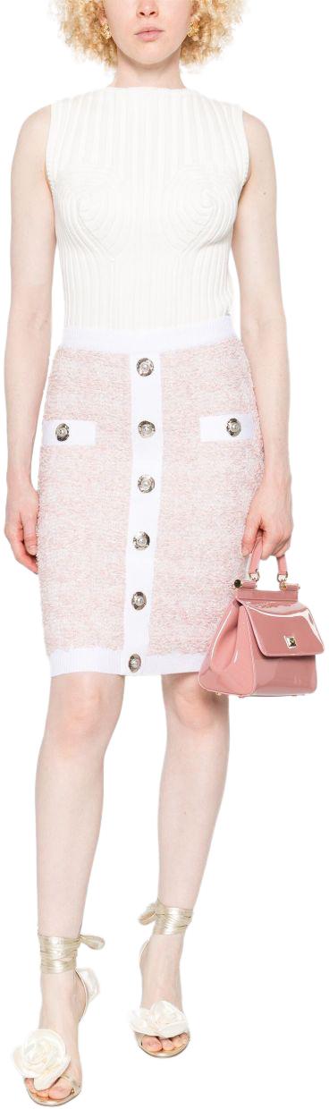 25FW 발망 미디 스커트 FF1LC016KI72OIN PINK - BALMAIN