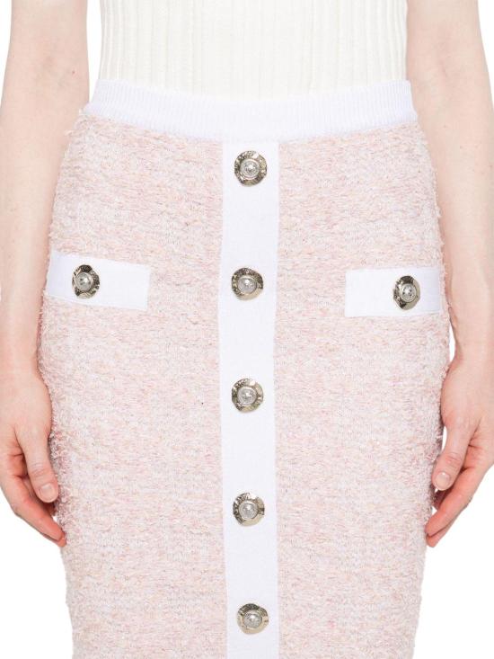 25FW 발망 미디 스커트 FF1LC016KI72OIN PINK - BALMAIN
