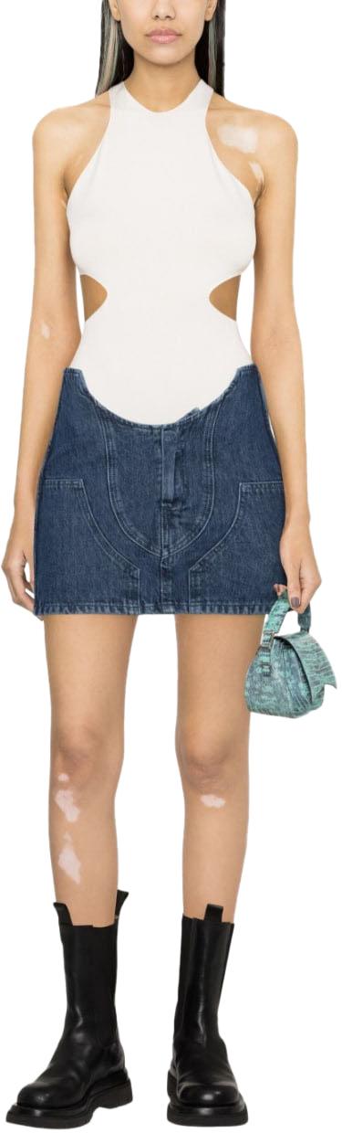  오프화이트 데님 스커트 OWYF019S23DEN0014500 BLUE - OFF WHITE