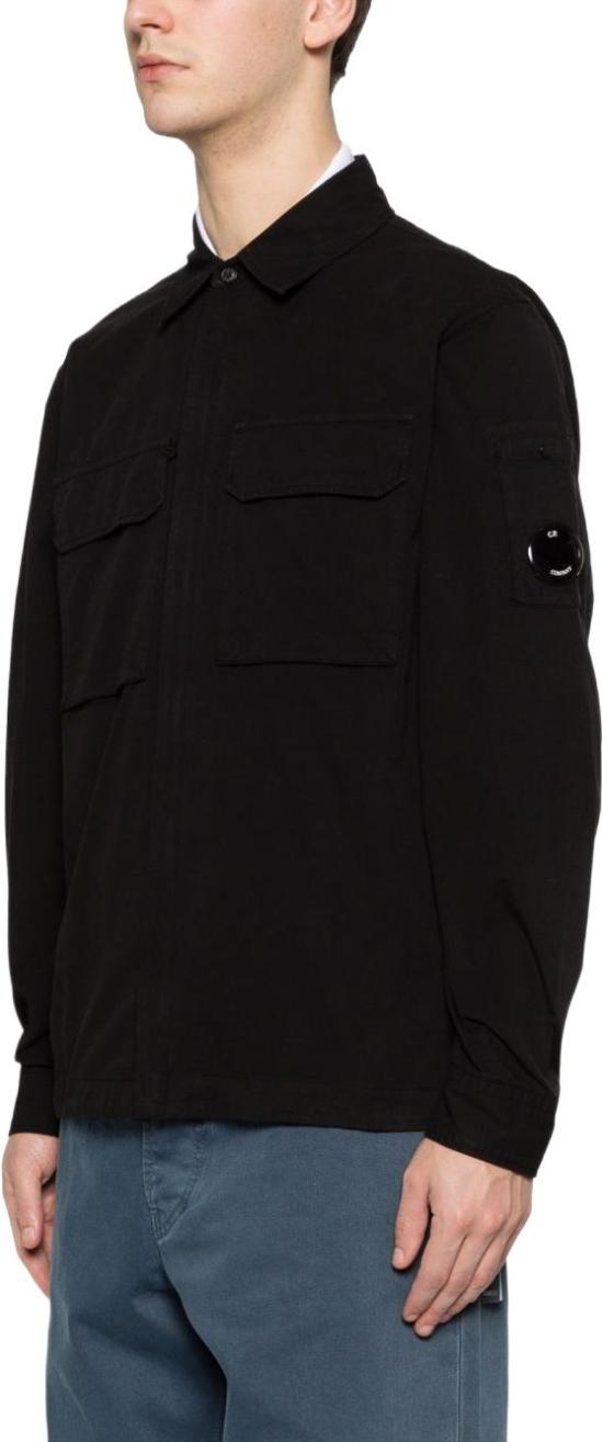 26SS 씨피 컴퍼니 오가닉 개버딘 지퍼 렌즈 오버셔츠 20CMOS156A110143G999 BLACK - C.P. COMPANY