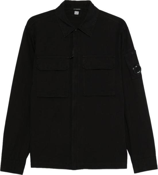 26SS 씨피 컴퍼니 오가닉 개버딘 지퍼 렌즈 오버셔츠 20CMOS156A110143G999 BLACK
