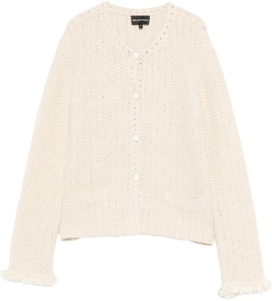 26SS 엠포리오 아르마니 가디건 EW002970AF22478U1058 WHITE