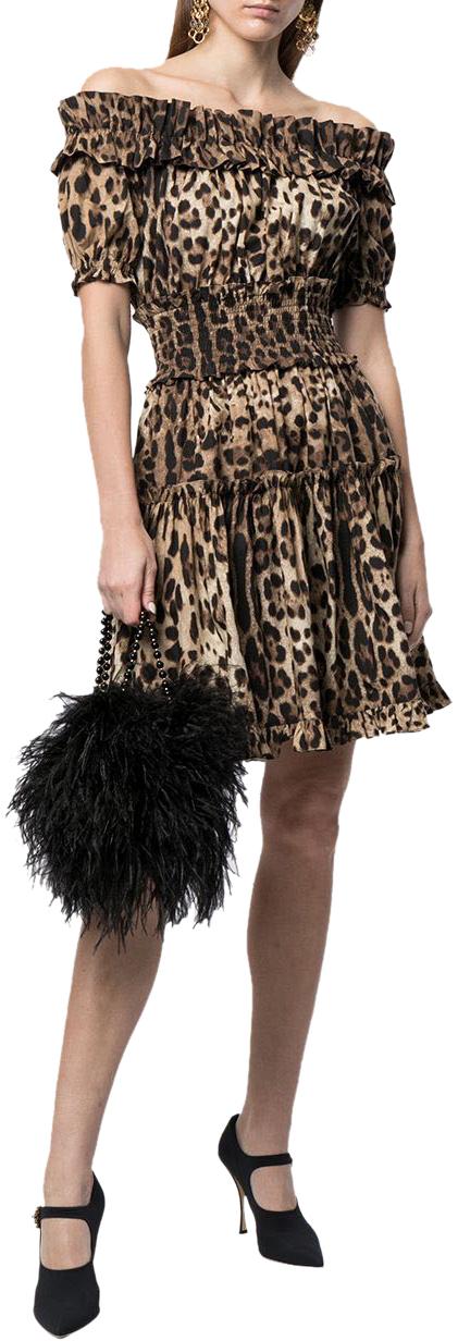 26SS 돌체앤가바나 레오파드 프린트 포플린 숏 원피스 F6A0UTHS5E3HY13M BEIGE - DOLCE & GABBANA
