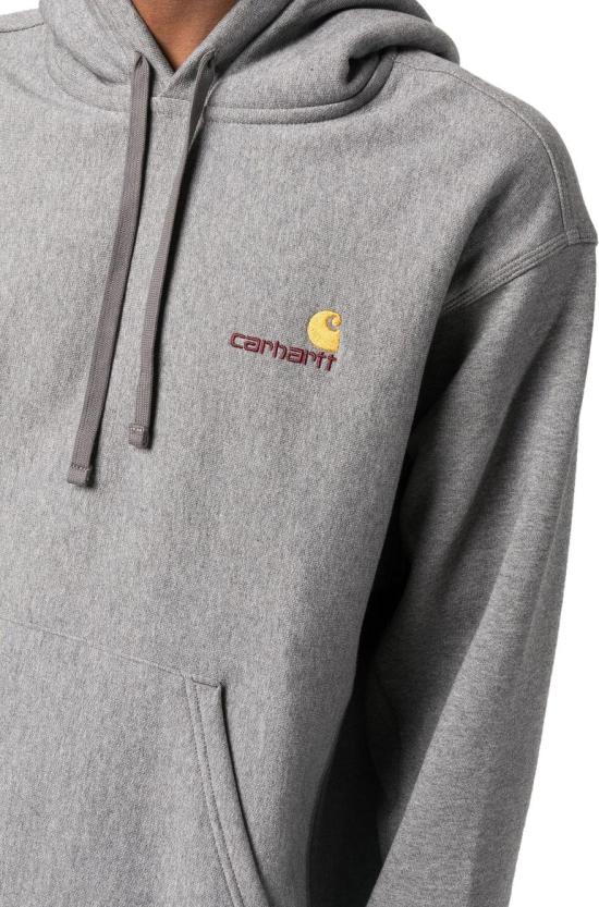 25FW 칼하트 후드 아메리칸 스크립트 스웨트셔츠 I028279V6XX GREY - CARHARTT