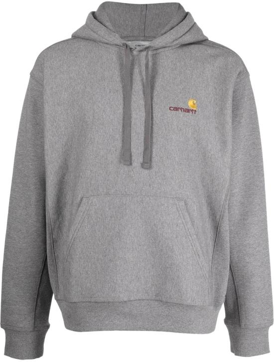 25FW 칼하트 후드 아메리칸 스크립트 스웨트셔츠 I028279V6XX GREY