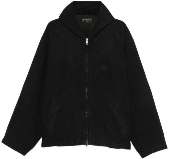25FW 발렌시아가 후드 집업 자켓 839072TPM141000 BLACK