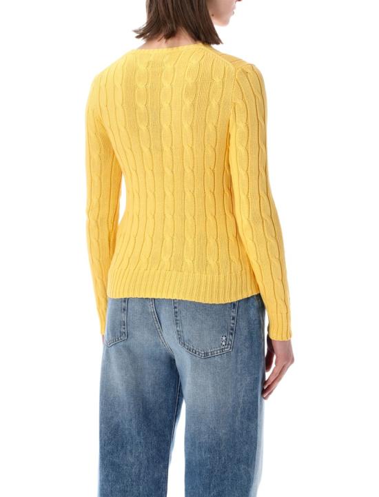 26SS 폴로 랄프로렌 포니 로고 피마코튼 케이블 니트 스웨터 211971869507 Yellow - POLO RALPH LAUREN