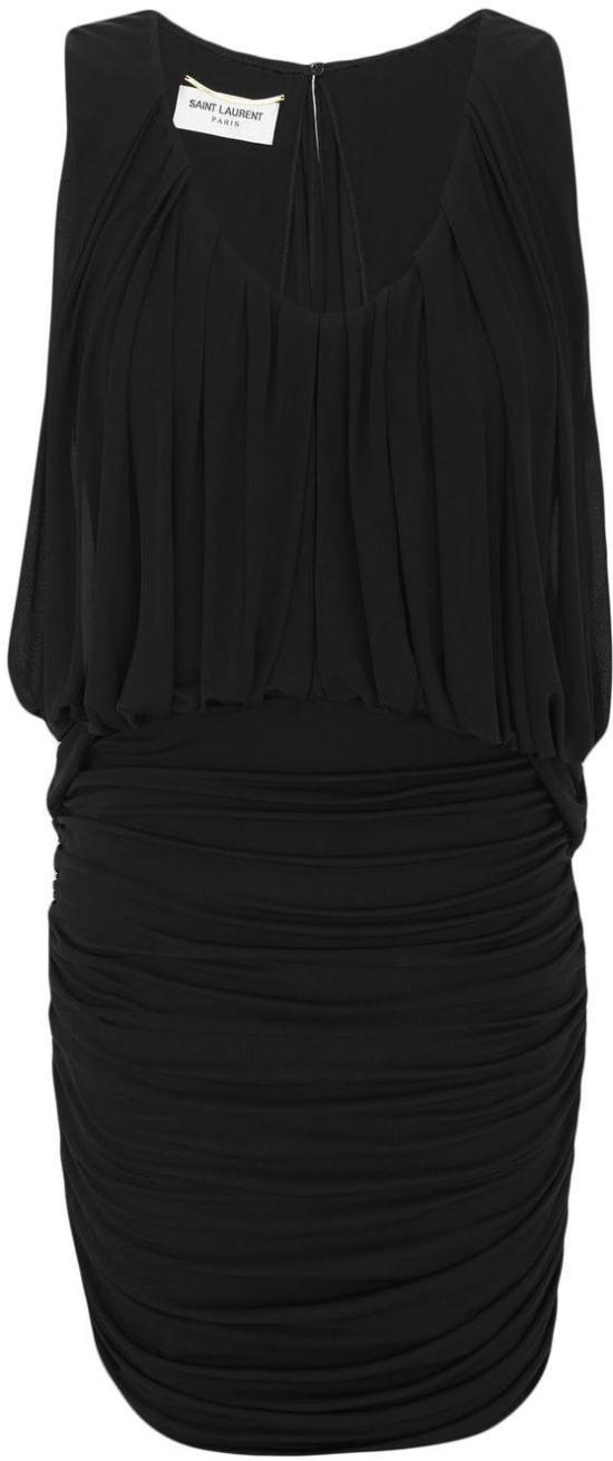  생로랑 숏 원피스 731056Y5G981000 BLACK