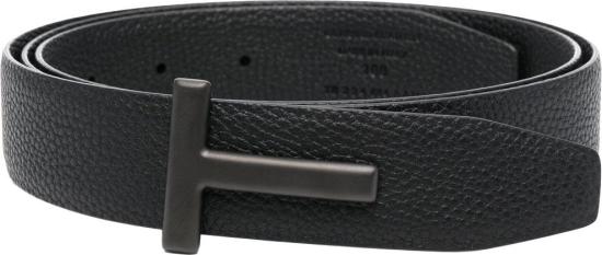26SS 톰포드 레더 팔라듐 T버클 벨트 TB224LCL236L1N001 BLACK
