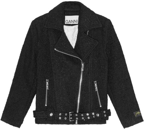  가니 바이커 자켓 W0026099 BLACK