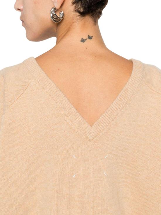 25FW 마르지엘라 V백 울 스웨터 S29HN0015M13179220M BEIGE - MAISON MARGIELA