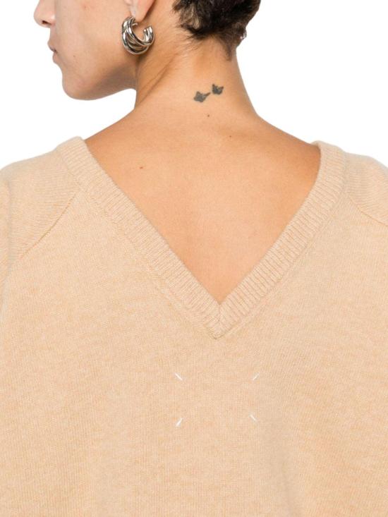 25FW 마르지엘라 V백 울 스웨터 S29HN0015M13179220M BEIGE - MAISON MARGIELA