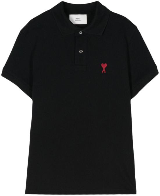26SS 아미 스몰 하트 로고 폴로 셔츠 BFUPL001D760001 BLACK