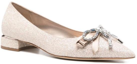 26SS 지미추 플랫 슈즈 AURIAFLATHGQLIGHTSOFTGOLDCRYSTAL - JIMMY CHOO