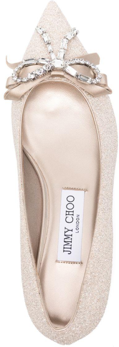 26SS 지미추 플랫 슈즈 AURIAFLATHGQLIGHTSOFTGOLDCRYSTAL - JIMMY CHOO