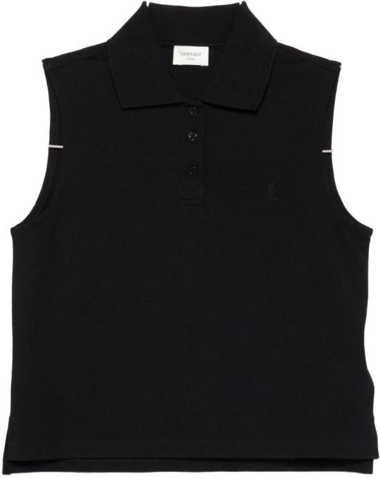 26SS 생로랑 폴로 티셔츠 862601Y37ZE1000 BLACK